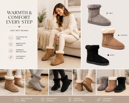 Ladies womens flat faux - womens, fur