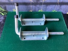 Spring Loaded Shoot Bolts - Gate Door Catch Stable Horse Box Trailer 24cm long