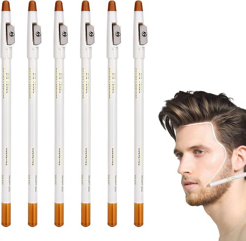Barber pencil 6pcs white - barber, pencil,6pcs