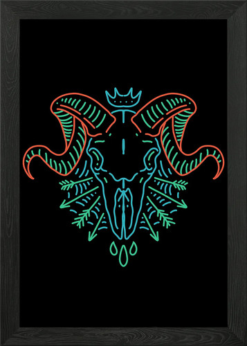 Goat skull framed wall - skull,
