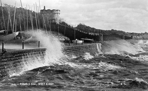 Cheshire rough sea - sea, west
