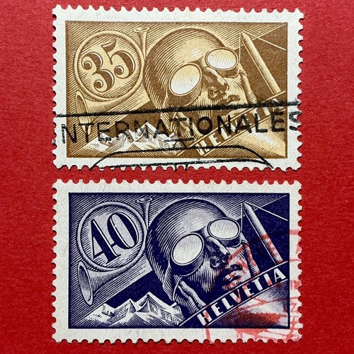 Swiss 1935 pilot airmail - pilot, stamp