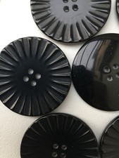 Vintage x 20 Black Jet Buttons
