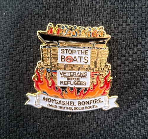Stop the boats pin badge - the,