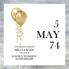 Personalised 50th Gold / Golden Wedding Anniversary Card