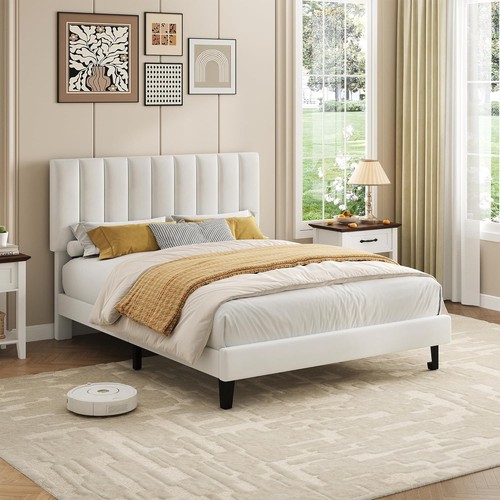 Velvet upholstered bed - velvet,