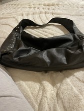 Soft Faux Leather Studded Black Shoulder Bag