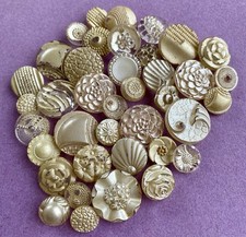 PRETTY VINTAGE GLASS BUTTONS PEARLY PAINTED FLOWERS etc SHABBY CRAFTS