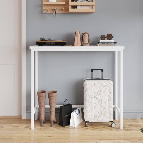 White narrow console table - console, mdf