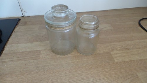 Vintage glass storage jars - 2,