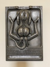 Giger inspired cold  cast resin wall plaque 