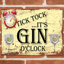 GIN O CLOCK Metal Signs Man