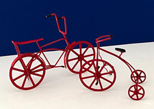 Old Fashioned Red Metal Bicycle  & Tricycle Christmas Ornaments