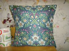 made in MORRIS GREEN  'molly' FLORAL   ART DECO   FABRIC CUSHION COVER  16"  PAD
