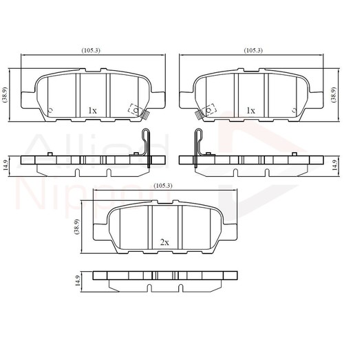 Brake pads set for nissan - brake,