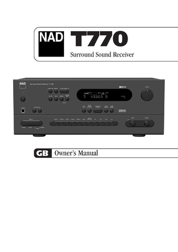 Owner manual for nad - owner's,