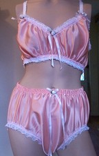 CD ADULT BABY SISSY PEACH BRA AND KNICKERS SET