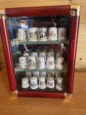 Display Cabinet Beautifully Finished Wood Complete With Thimbles