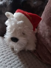 Small Harrods Xmas Westie Dog Soft Toy Plush