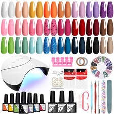 VANREESA Gel Nail Polish Set with Lamp Starter Kit 24 Colours Gel Nail Kit with