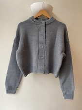 Grey Chunky Knit Button