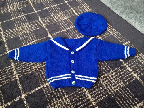 Sailor cardigan and hat - cardigan,