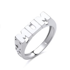 Sterling Silver MUM Ring size J to V - Solid 925 Silver