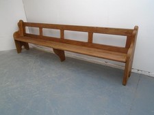 A Lovely Railway Station Antique / Old Pine Waxed 6 Seater Hall / Table Bench