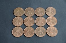 1967 Pre Decimal Uncirculated Pennies x 12 (A shilling's worth) 