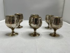 Set of 6 Vintage Ornate Etched
