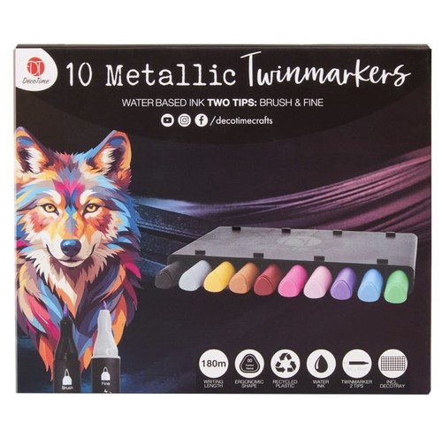 Metallic twinmarkers 10pk - metallic,