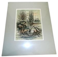 Jean Carzou Original Mounted Print Lithograph Reclining Nude