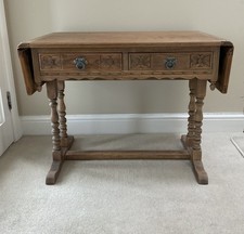 Old Charm Occasional Table With Carved Drawers and extension flaps