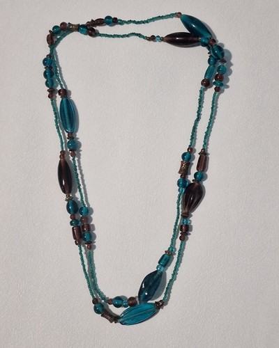 Long teal brown glass - long,