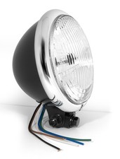 53/4" Headlight Black / Chrome