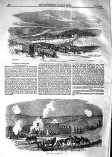 Old Antique Print 1854 Siege