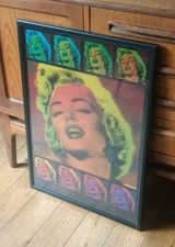 Vintage Pop Art Lenticular Framed Marilyn Monroe Warhol Style Print