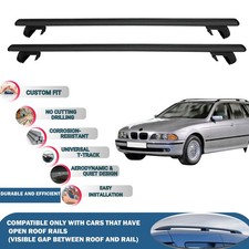 Roof Rack Cross Bars for BMW 5 Series E39 Touring 1997-2000 2 Pcs Black