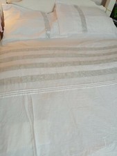 New White Double bed sheet with sliver sequins 
