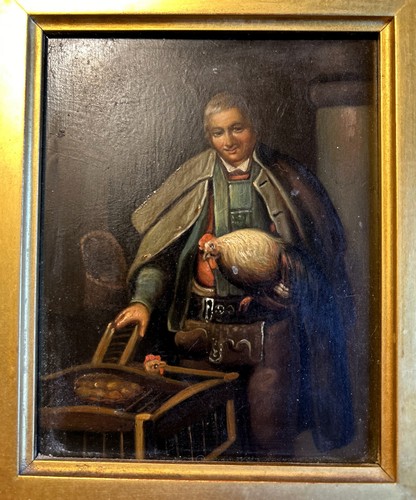 Cock fighting vntage - , oil