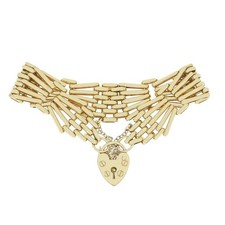 9ct yellow gold gate bracelet - gate,