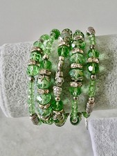 Green Glass Bead Bracelet with