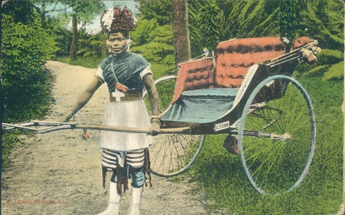 Typical rickshaw boy fann - rickshaw,