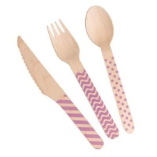 Purple Wooden Cutlery Set |