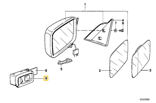 Knob switch exterior mirror