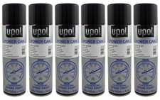 U-Pol Power Can SATIN BLACK Paint 500ml x 6 Car Spray Aerosol
