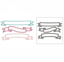 3pcs small banners tag label Metal Cutting Die Stencil Paper Card Scrapbooking