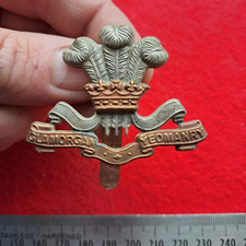 Glamorgan Imperial Yeomanry Regiment Cap Badge Bi-Metal Worn 1922 Onwards