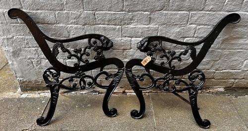 Cast iron garden - cast, bench