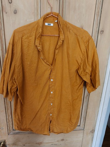 Uniqlo 100 linen mustard - mustard, mens